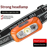 Lampe frontale LED intelligente à détection de mouvement, rechargeable par USB, portable, pour la pêche nocturne en extérieur, le camping, éclairage puissant 15W