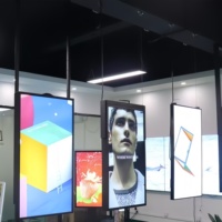 Écran LCD 55'' Affichage numérique Moniteur TV 3000cd Haute luminosité Fenêtre orientée vers le magasin de détail Centre commercial Publicité Suspension au plafond