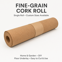 Rouleau de liège écologique à grain fin de 6 mm, tailles personnalisées, pour usage intérieur, maison, jardin, bricolage, sous-couche de sol, tapis de construction, armoire
