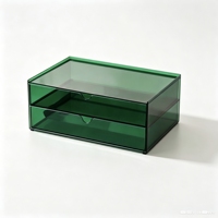 Boîte de rangement de salle de bain en acrylique transparent vert