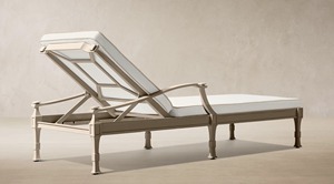 Custom Cast Aluminum Outdoor Chaise Lounge, Adjustable Reclining Pool Lounge Chair with Waterproof <b>Cushion</b> for Patio Garden - Product Image 2