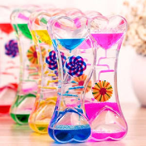 Horloge à sable créative en acrylique avec gouttes d'<span class=keywords><strong>huile</strong></span> liquide, design Art Déco écologique, ornements pour la maison et décoration de bureau, cadeau promotionnel - Product Image 5