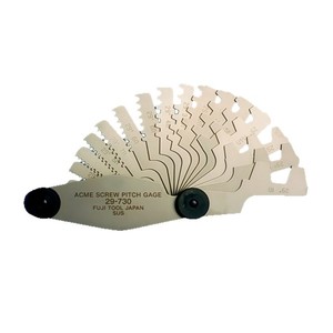 Calibrador de paso de tornillos Acme de Fuji Tools 29-730, acero inoxidable, métrico, hecho en Japón - Product Image 1
