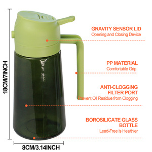 Nuovo Spruzzatore Multifunzione in Vetro per <span class=keywords><strong>Olio</strong></span> d'Oliva, Nebulizzatore per Aceto, Bottiglia <span class=keywords><strong>Spray</strong></span> per <span class=keywords><strong>Olio</strong></span> 2 in 1 per Cucina - Product Image 3