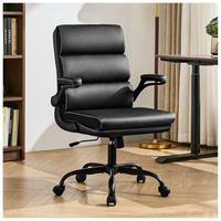 Chaise de bureau de direction de luxe en cuir PU premium, avec accoudoirs réglables, ergonomique, moderne, pivotante à 360°, pour réunions de PDG et usage domestique