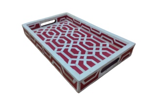 Bandeja de Servir Rectangular Hecha a Mano con Incrustaciones de Hueso, Ecológica y Personalizada, de Fabricante Profesional, para Regalos Personalizados de Exportación - Product Image 2