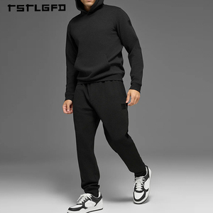 Sudadera con capucha tipo waffle personalizada para hombre, ecológica, de punto texturizado, con bolsillo canguro. - Product Image 3