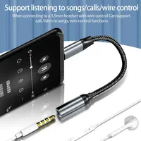 Konverter Adaptor Audio Digital USB C ke Jack Earphone 3.5mm Tipe C HiFi untuk Android Xiaomi Redmi Samsung Pixel Output Suara