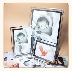 Marco de fotos de cristal sin marco colgante flotante de mesa Simple claro moderno al por mayor personalizado - Product Image 5