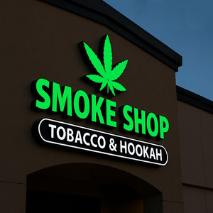 Individuelles Leuchtschild für Smoke Shop, LED-Profilbuchstaben, Logo für Ladenfront, Beleuchtetes 3D-Buchstabenschild - Product Image 1