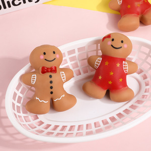 Jouet à presser en forme de bonhomme en pain d'épices mignon, jouet anti-stress à rebond lent, jouet à pincer, jouets squishy de Noël, petit cadeau - Product Image 4