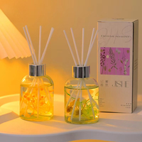 Diffuseur de parfum en verre cylindrique écologique de haute qualité 160 ml, sans alcool, pour chambre et toilettes, huile essentielle rafraîchissante