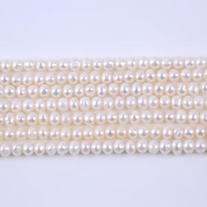 4-5mm White Natural <b>Freshwater</b> <b>Pearl</b> String Double-Sided Light <b>Pearl</b> Straight Hole Scattered Bead for DIY Necklace <b>Bracelet</b> - Product Image 2