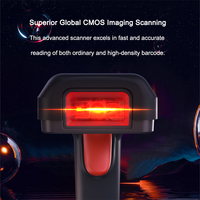 Lector de Códigos QR 1D 2D Inalámbrico USB Portátil, Escáner de Códigos de Barras Automático, Rápido y Preciso con Base para Tiendas Minoristas