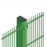 Clôture en treillis métallique galvanisé MeshVision MV-DWF01 à double fil, poteaux carrés, design à vue dégagée, longueurs personnalisables, clôture de bordure 3D