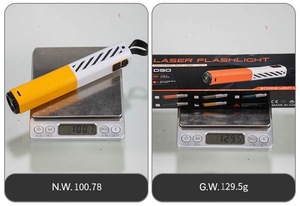 Tricolor LED phát ra có thể thay đổi dài Khoảng cách chùm mạnh mẽ 450nm ánh sáng màu xanh con trỏ laser Sạc đèn pin - Product Image 4