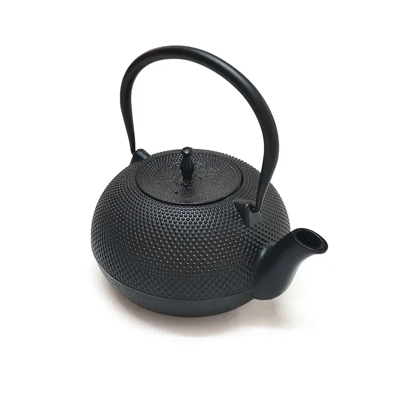 Online Retailer 1.8L Home Teapot Classic Chinese Antique Black Tea Pot Cast Iron Enamel Metal Kettle with SS Basket for Sale