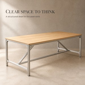 Scrivania Ergonomica Multifunzionale con Superficie in <span class=keywords><strong>Vetro</strong></span> e Profilo in Lega di Alluminio, Tavolo da Studio Resistente - Product Image 1
