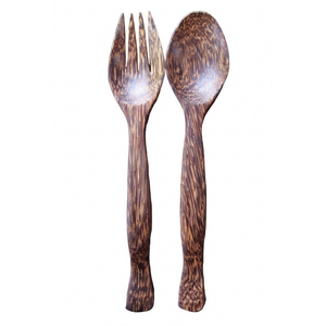 Ensemble de couverts en bois de qualité supérieure, style rustique, finition naturelle, parfait pour les dîners à la maison et les événements de mariage - Product Image 1