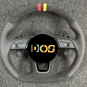 Volant <span class=keywords><strong>sport</strong></span> en cuir, fibre de carbone et plastique avec curseur jaune pour <span class=keywords><strong>Audi</strong></span> A3 A4 A5 A6 S3 S4 S5 RS3 RS4 RS5 RS6 RS7 - Product Image 4
