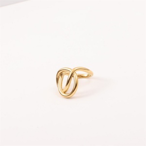 Delicate Trendy 18K Gold Plated <b>Titanium</b> Steel Hollow Irregular Knot <b>Rings</b> for Women-Anniversary & Wedding Jewelry - Product Image 5