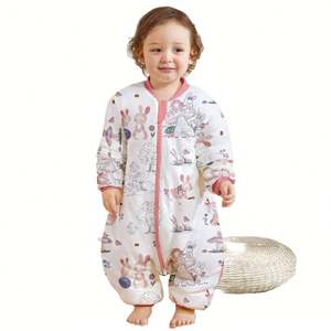High Quality Wearable Baby Blanket Toddler Sleep Sack Organic Cotton Cute Animal Zipper Breathable Long <b>Sleeve</b> <b>Sleeping</b> <b>Bag</b> - Product Image 1