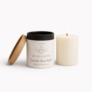 บรรจุภัณฑ์กล่องกระดาษทรงกลมแบบกำหนดเองสุดหรูสำหรับเทียนหอมอโรมาเธอราพี เทียนรีฟิลจากขี้ผึ้งถั่วเหลือง พิมพ์ลายตามสั่ง ผู้ผลิตแบบ OEM ODM - Product Image 3