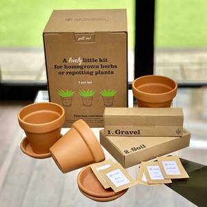 Kit <span class=keywords><strong>de</strong></span> coffret cadeau miniature personnalisé pour jardin d'herbes <span class=keywords><strong>en</strong></span> <span class=keywords><strong>terre</strong></span> cuite Petit <span class=keywords><strong>pot</strong></span> <span class=keywords><strong>de</strong></span> fleurs pour pépinière d'extérieur ou <span class=keywords><strong>de</strong></span> maison Cultivez vos propres herbes - Product Image 6