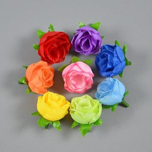 Têtes de fleurs artificielles en velours rouge pour mariage, décoration de gâteau de baby shower, têtes de fleurs artificielles - Product Image 4