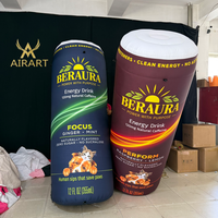 Nouvelle conception de bouteille gonflable double pour la décoration d'activités commerciales, bouteille spéciale gonflable avec logo
