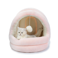 Lit amovible et lavable pour chat, joli style, garde au chaud avec toit, canapé de maison pour animaux domestiques