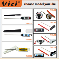 Vicimètre stylo plat type sonde en acier inoxydable détection numérique LED blanc noir Thermomètre