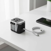 Adaptador de Viaje Universal de Carga Rápida de 35W al por Mayor con Puertos USB-C PD y USB-A, Enchufes Intercambiables para Reino Unido/UE/EE. UU./Australia, Certificación CE/FCC