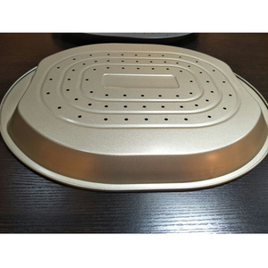 Oval Perforated <b>Baking</b> Pan Carbon Steel Non Stick Coating For Home <b>Baking</b> - Product Image 1