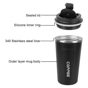 CORFEE Stainless Steel Vacuum Tumbler 12oz With Flip Lid Thermal Insulation Travel Cup Minimalist Design Multiple Colors - Product Image 3