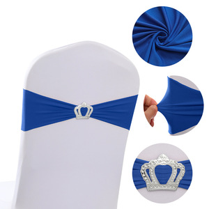 Housse de chaise élastique pour dossier de chaise, décoration, sangle de fixation gratuite, mariage, fête, couronne, nœud <span class=keywords><strong>papillon</strong></span>, sangle en polyester, moderne et simple - Product Image 3