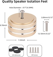 RASANTEK JD-02 Pointes d'isolation audio 40x20mm en aluminium avec connecteur DIN pour platine vinyle et support de microphone/haut-parleur