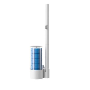 Disposable Plastic Toilet <b>Brush</b> with Wall-Mounted Set Household No Dead Angle Replacement Head <b>for</b> Toilet <b>Cleaning</b> - Product Image 1