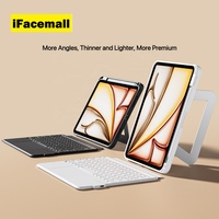 Casing Keyboard Mekanik Scissor Switch Ukuran Penuh dengan Stand Aluminium Baru untuk iPad Generasi ke-10 A16 11 Inci Touchpad LED Backlit