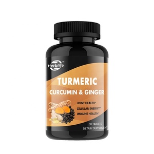 Private Label OEM <b>Turmeric</b> <b>Tablets</b> with Black Pepper & Ginger <b>Curcumin</b> Supplements for Jonit and Brain Health - Product Image 1