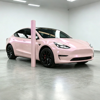 Film vinyle pour voiture rose pêche, film de changement de couleur doux, brillant, imperméable, ne se décolore pas, pour la décoration des véhicules