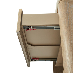 Two <b>Drawer</b> Nightstand With Rope Fronts Natural Wood Finish Bedroom <b>Storage</b> - Product Image 2