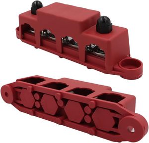 5/16 ''phân phối điện khối 250A 12V Thanh xe buýt 4 bài Ngã Ba khối ô tô biển Pin busbar khối thiết bị đầu cuối màu đỏ + đen - Product Image 3