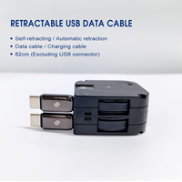 Cable USB 2.0 Tipo-C Retráctil FIILIAN TEK RET82 de 82 cm, Material de PVC, Retracción Automática, Transferencia de Datos y Carga para Móviles