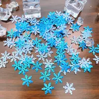 Flocons de neige, décoration pour fête de noël, bricolage artisanal, blanc et bleu, confettis pour noël