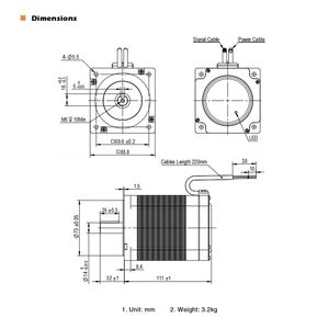 Moteur pas à pas à boucle fermée Uirobot Uim8696pm Nema 34, 24-48Vdc 6A, contrôle Pulse-Dir, hybride 2 phases, arbre de 12 mm - Product Image 6