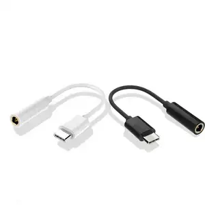 USB-C a 3.5mm Para Samsung Conector do Tipo C para 3.5mm Aux Cabo de Áudio Cabo Adaptador de Carregador de Linha de Cabos de Fone De Ouvido Música