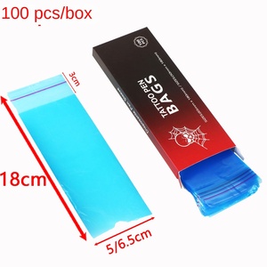 Pluma desechable autoadhesiva <span class=keywords><strong>tipo</strong></span> envoltura de máquina fundas de <span class=keywords><strong>manga</strong></span> de <span class=keywords><strong>tatuaje</strong></span> Rosa bolsa de pluma de <span class=keywords><strong>tatuaje</strong></span> para máquina PMU inalámbrica - Product Image 2