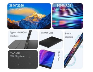 <span class=keywords><strong>Ofertas</strong></span> por Tiempo Limitado: Monitor Portátil Ultradelgado de 15.6 Pulgadas, 3840x2160, Full HD, IPS, Ligero, para Computadora Portátil y PC - Product Image 3