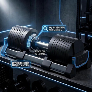 Wis-Tech 20KG Adjustable Steel Dumbbell Set with 1KG Increment Ergonomic Non-Slip <strong>Handle</strong> Eco-Friendly for <strong>Weight</strong> Lifting Fitness - Product Image 2